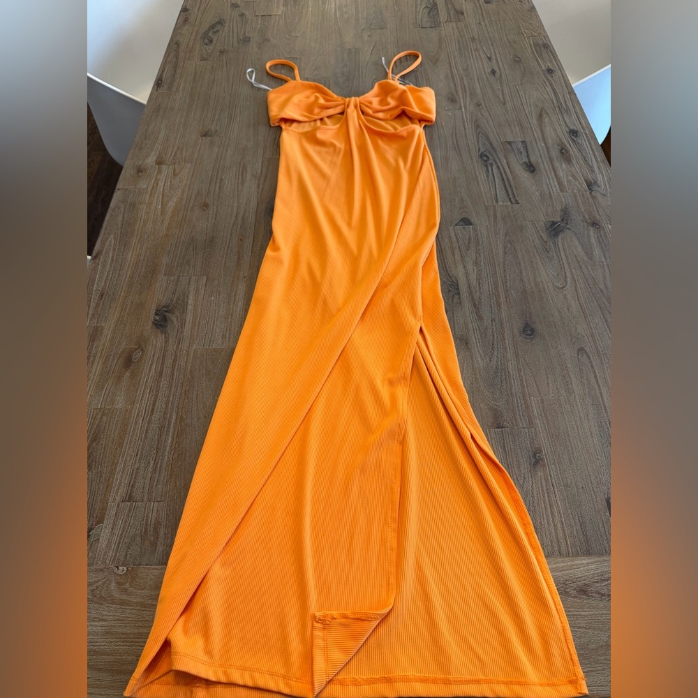 Elegant Orange Maxi Dress